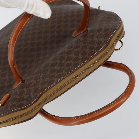 CELINE Macadam Canvas Hand Bag Pvc Leather Brown Gold - Picture 6 of 12